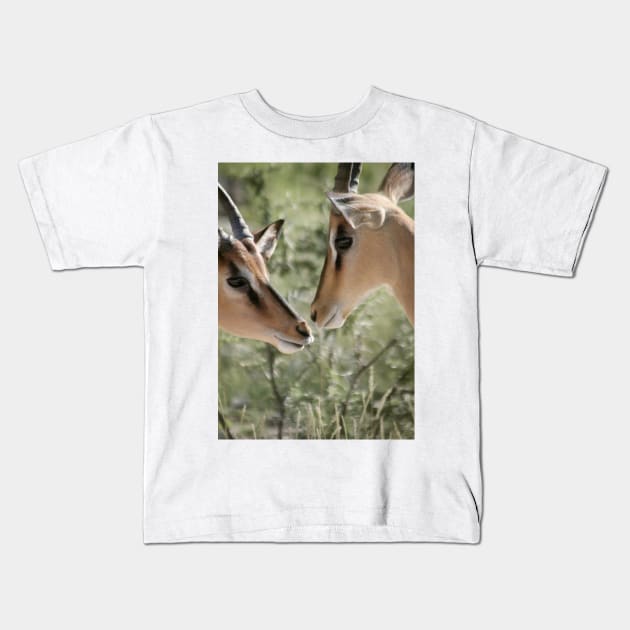 Deer Love Kids T-Shirt by calamarisky